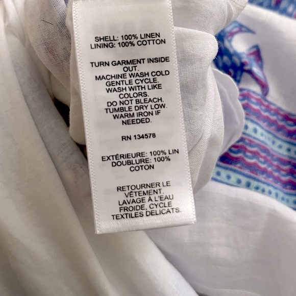 NWT Vineyard Vines Tang Fish Linen Dress White Blue Size M - Picture 11 of 12